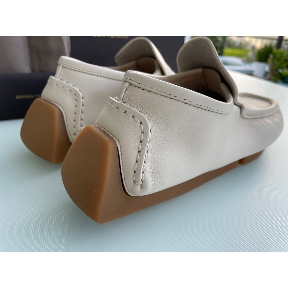 Bottega Veneta 620313 Mens Chester Calf Trench White Leather Loafer Shoe size 39 - Picture 5 of 10